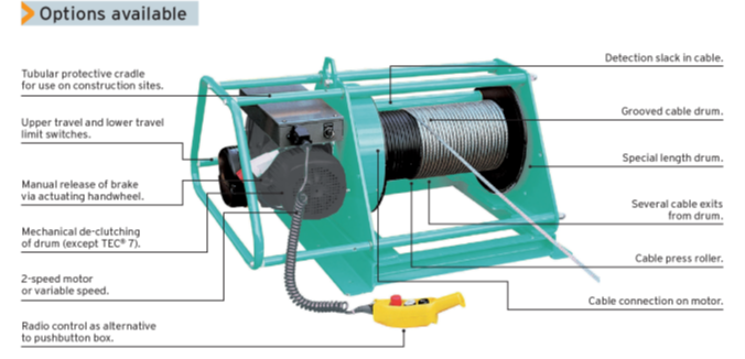 Verlinde TEC Electric Winch Options Available