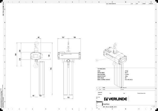 SR1 Stagemaker Hoist Drawing