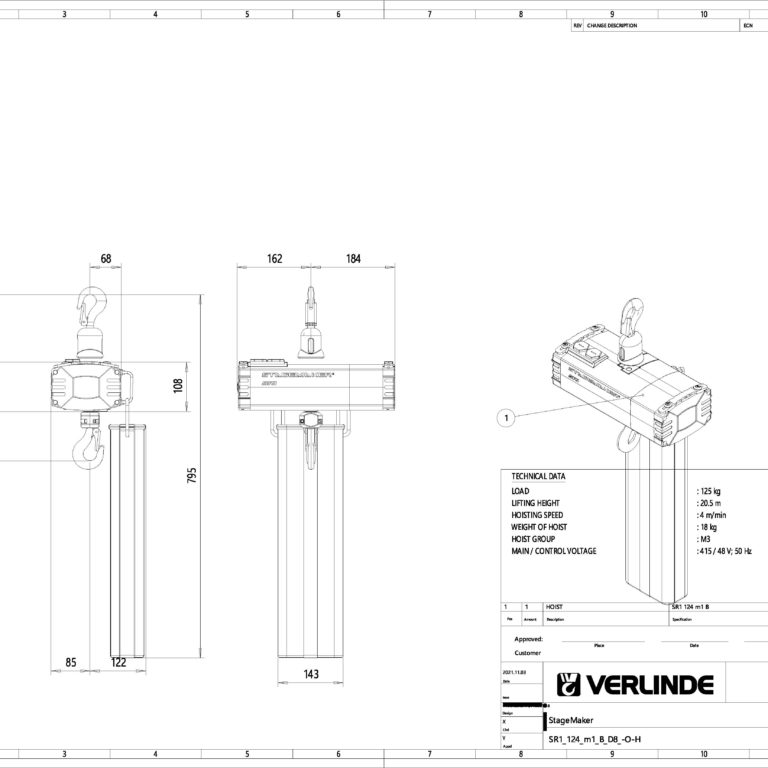 SR1 Stagemaker Hoist Drawing